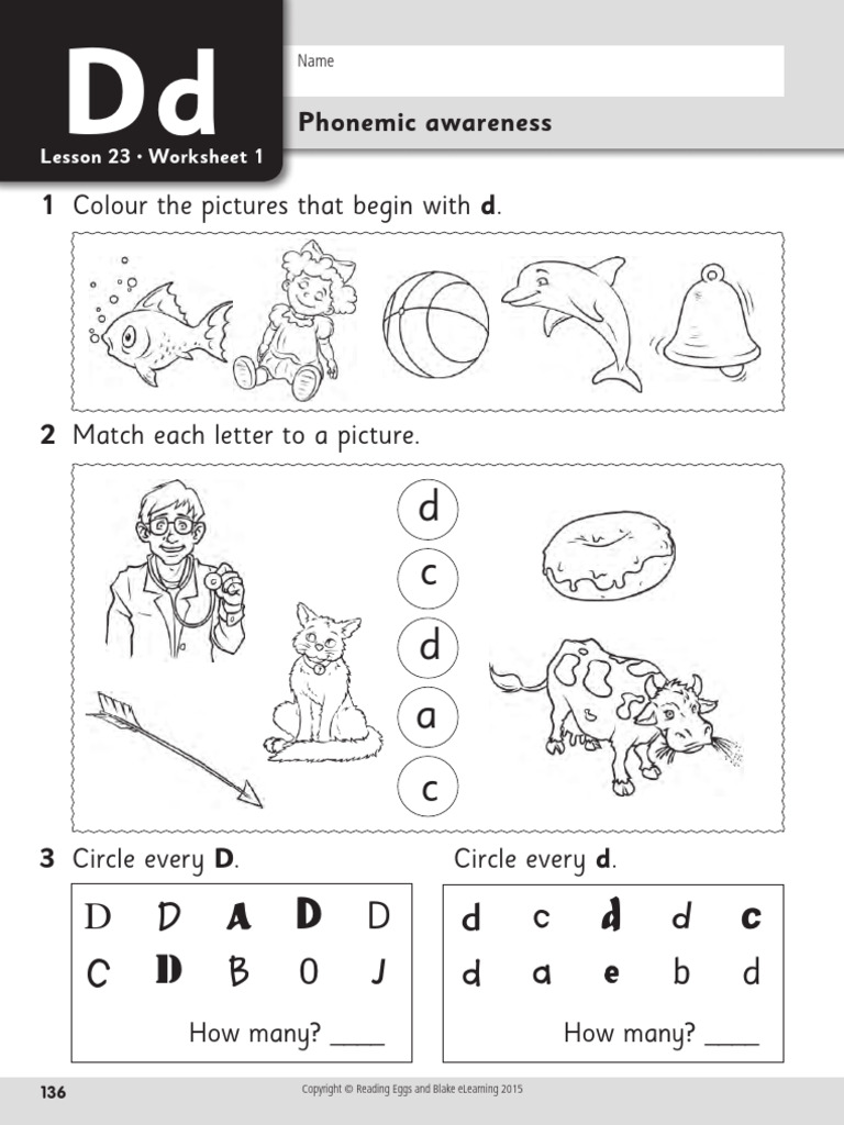Letter D Worksheets | PDF