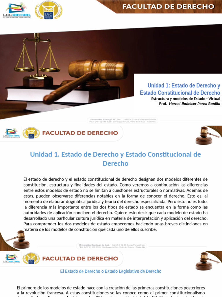 Unidad 1 Estado de Derecho y Estado Constitucional | PDF | Constitución ...