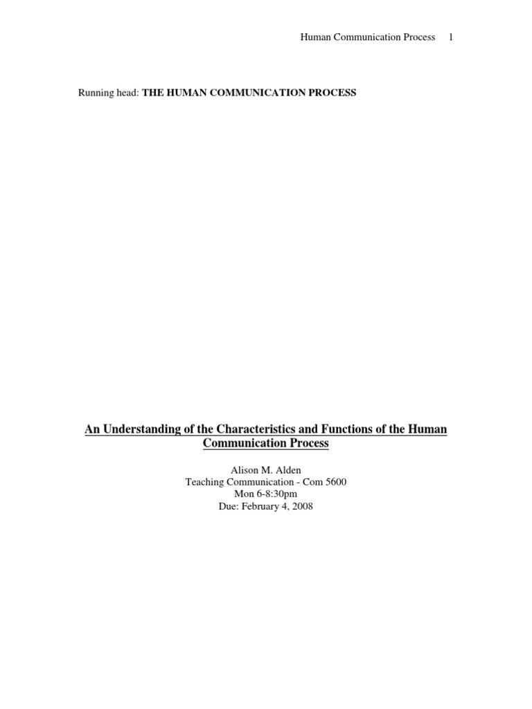 Understanding Human Communication Process | PDF
