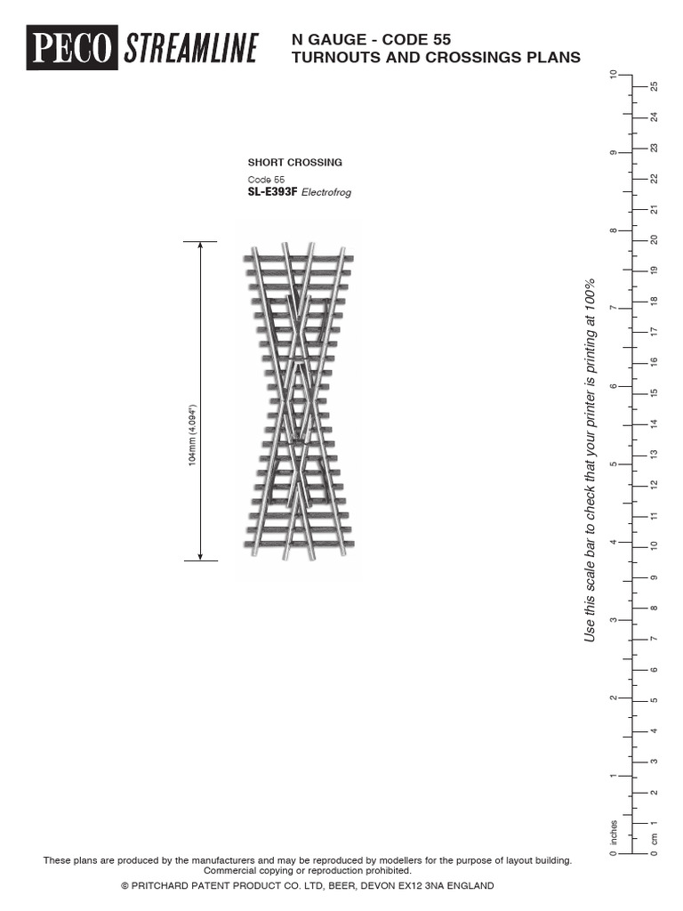 N Gauge Code 55 Turnout Plans | PDF | Publishing | Graphic Design