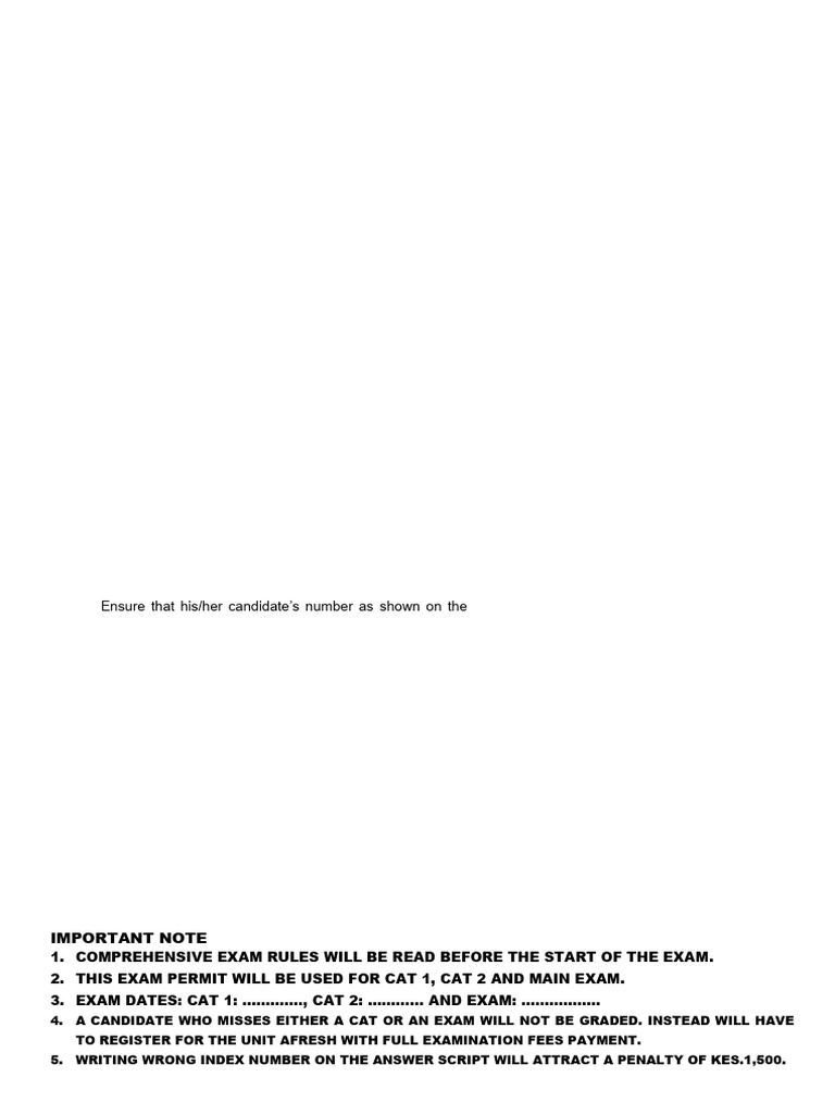 Exam Permit Guidelines and Rules | PDF
