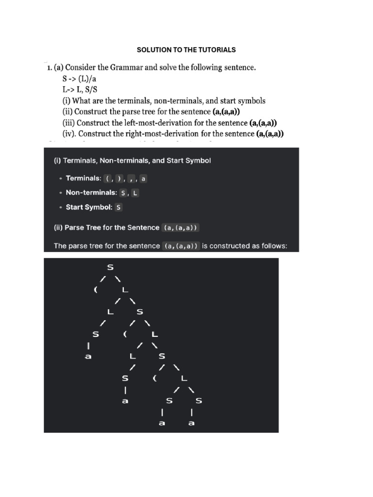 Solution To Tutorials Compiler | PDF