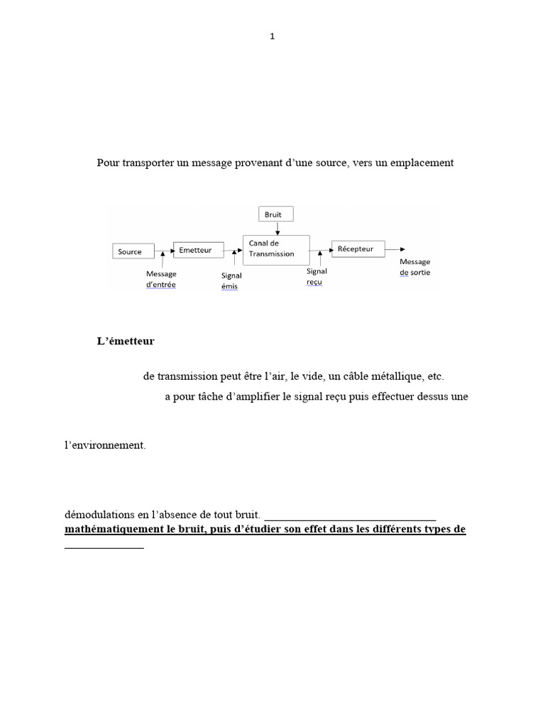 Analyse mathématique des signaux en télécommunication | PDF ...