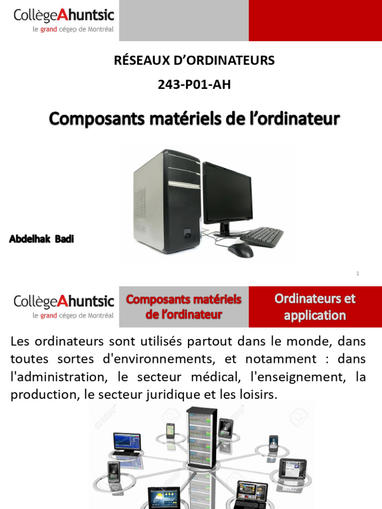 Composants matériels de l'ordinateur | PDF | Application | Serveur ...