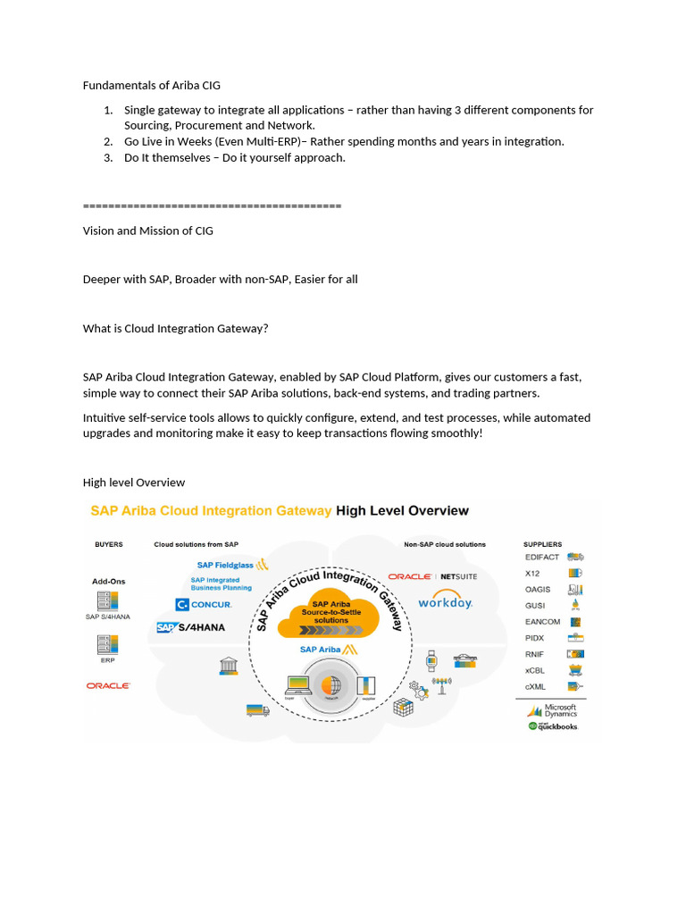 SAP Ariba CIG Integration Overview | PDF | Procurement | Cloud Computing