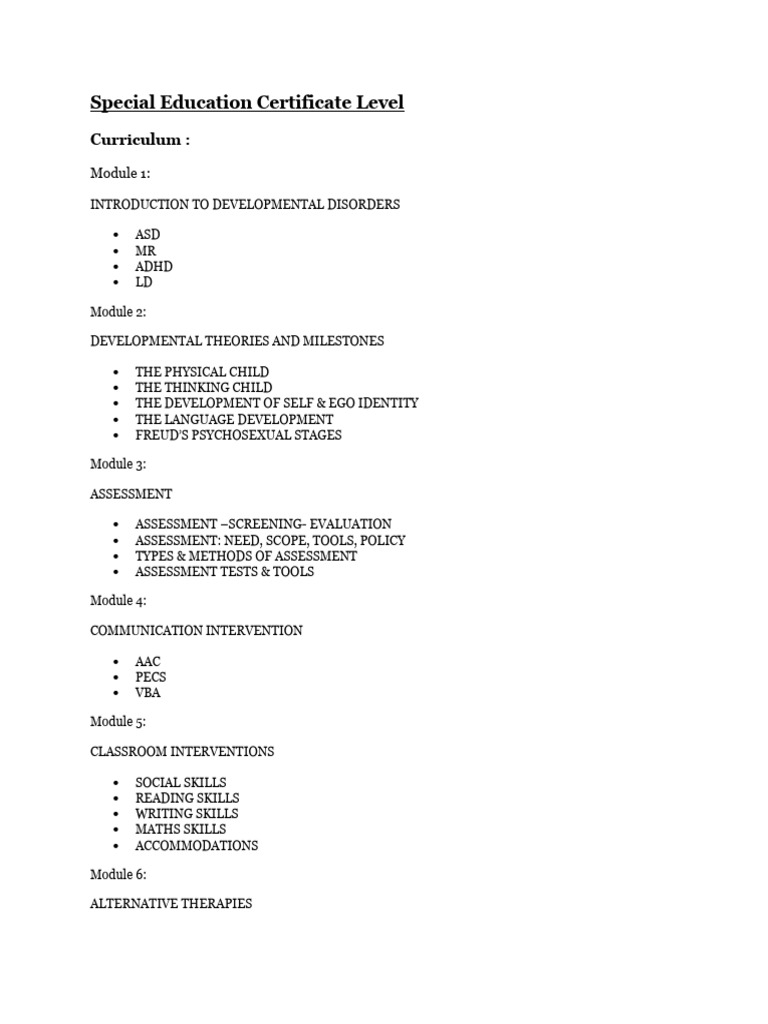 Special Education Curriculum Overview | PDF | Individualized Education ...