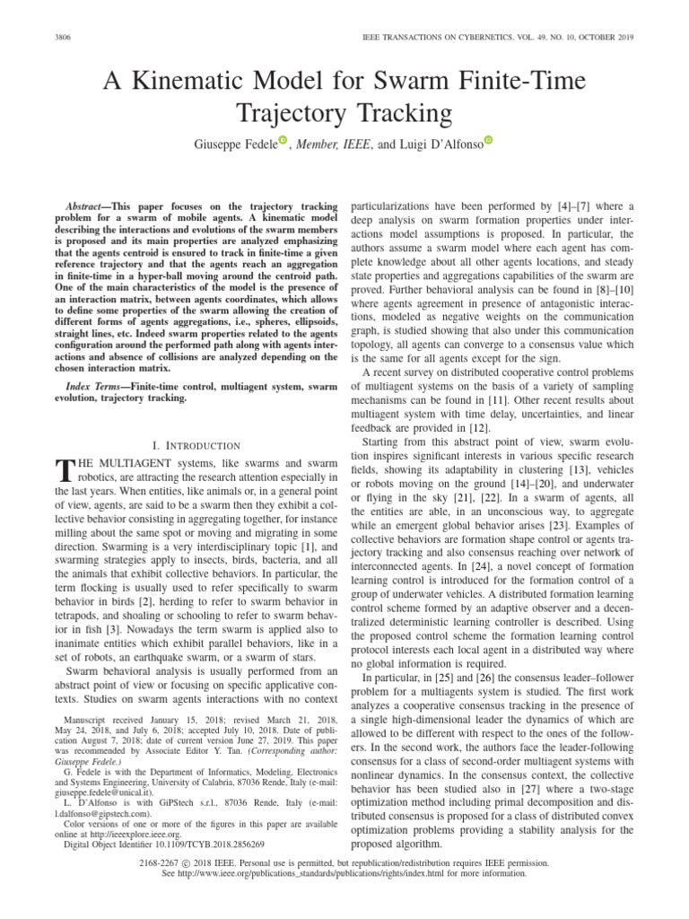 Kinematic Model for Swarm Trajectory Tracking | PDF