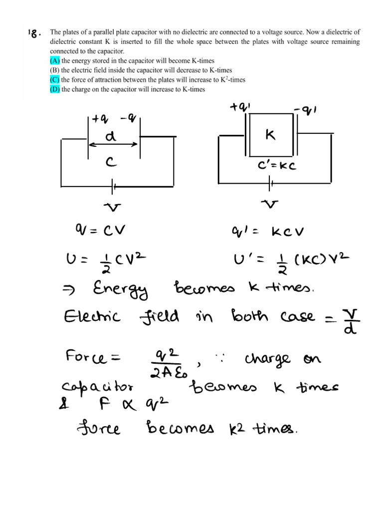 Capacitor Charge and Electric Field Analysis | PDF | Electromagnetism ...