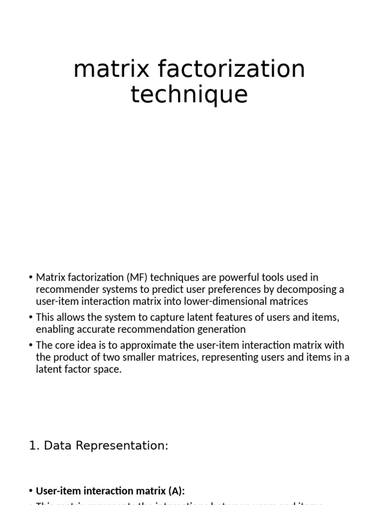 Matrix Factorization in Recommender Systems | PDF | Matrix (Mathematics ...