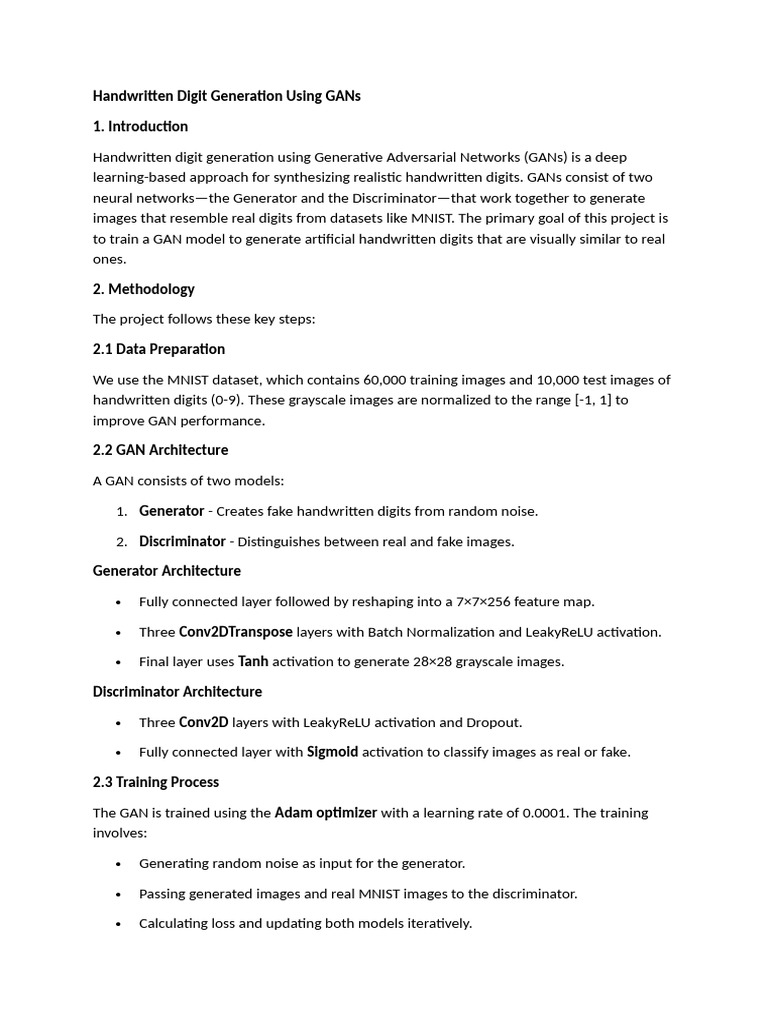 Handwritten Digit Generation with GANs | PDF | Machine Learning ...