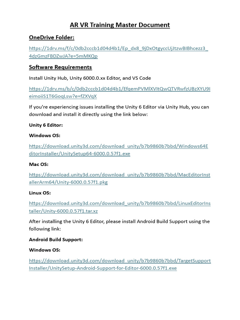 Unity 6000.0.57f1 Installation Guide | PDF