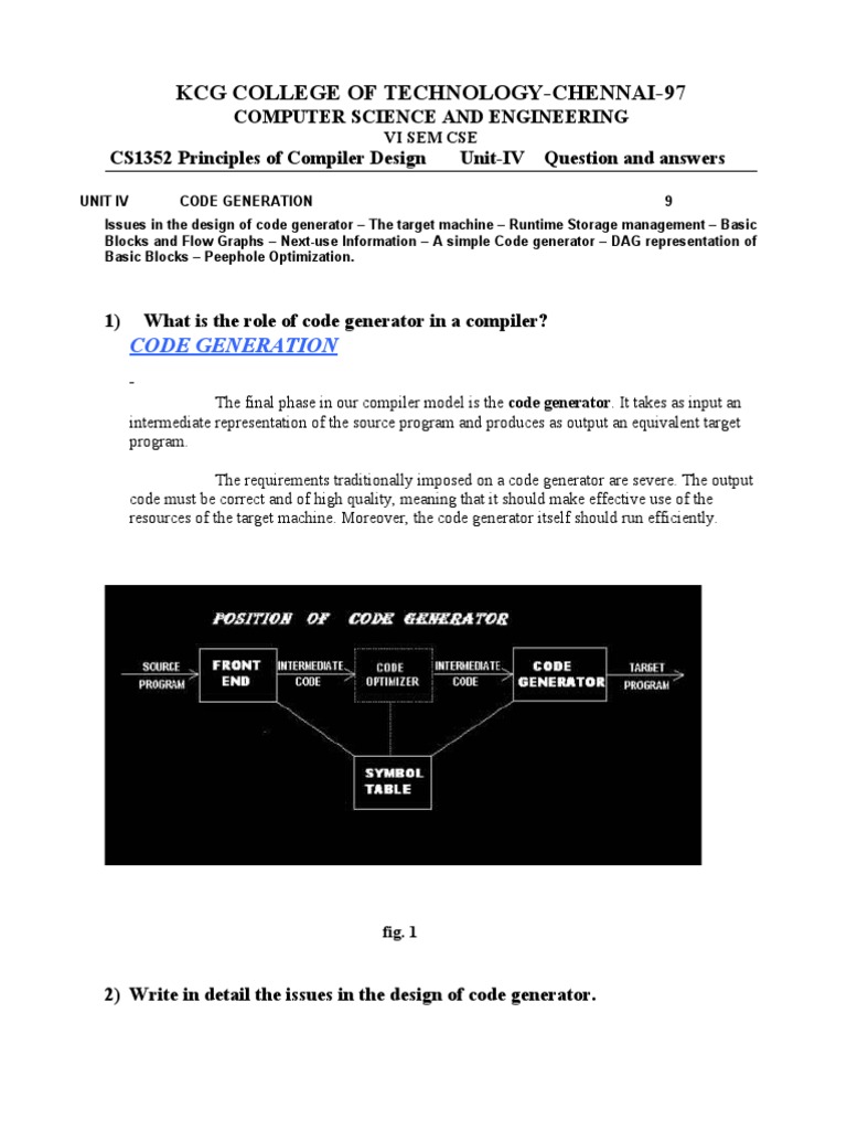 Code Generation in Compiler Design | PDF | Compiler | Assembly Language