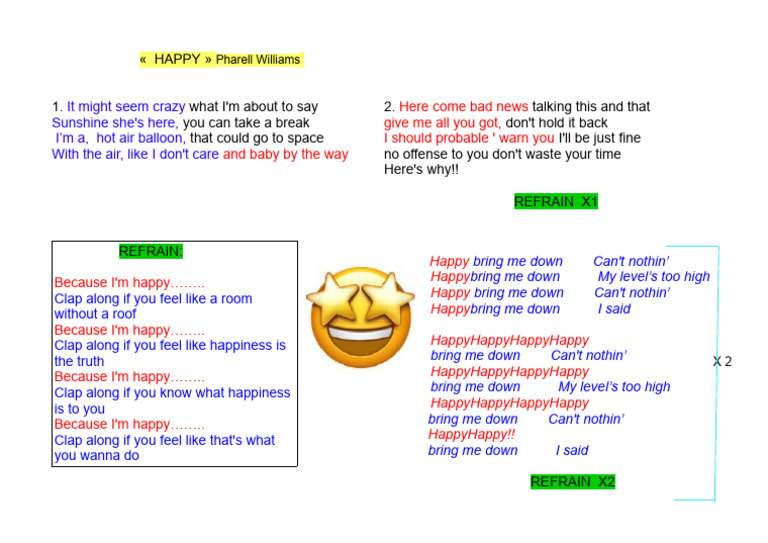 Happy Chorale Paroles Modifiées | PDF