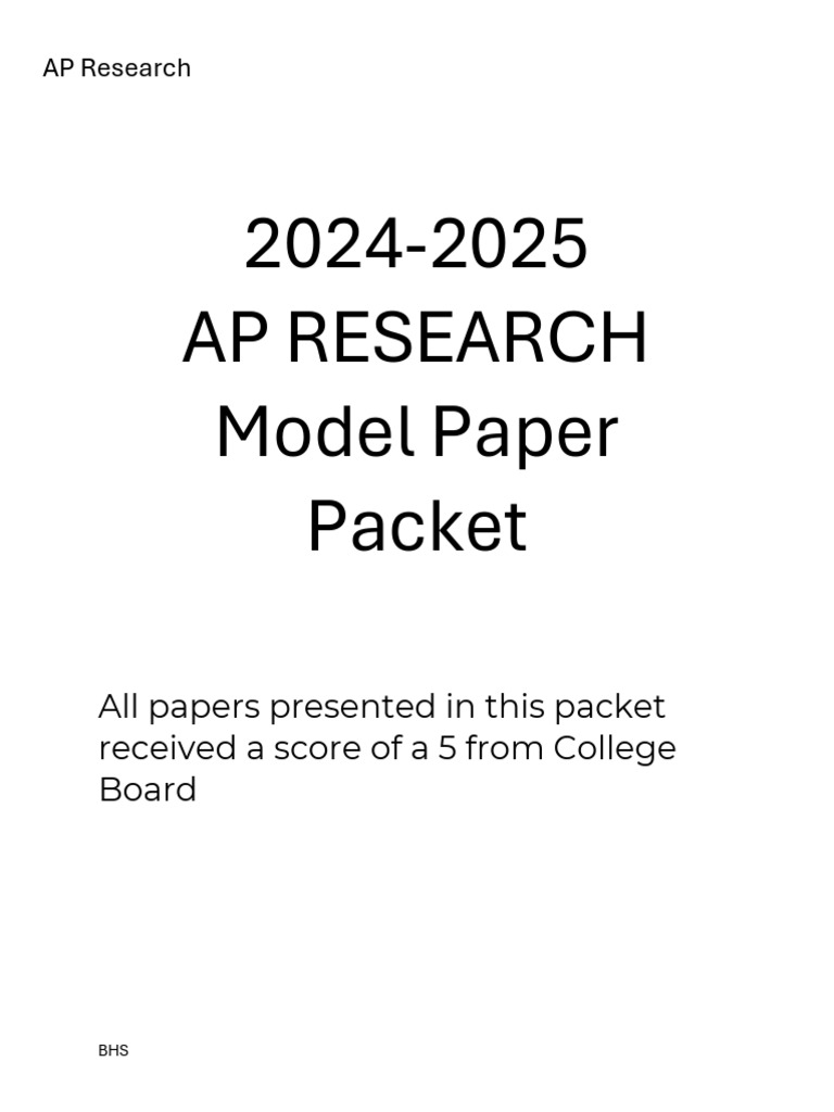 AP Research Model Papers Overview | PDF | Color | Lighting