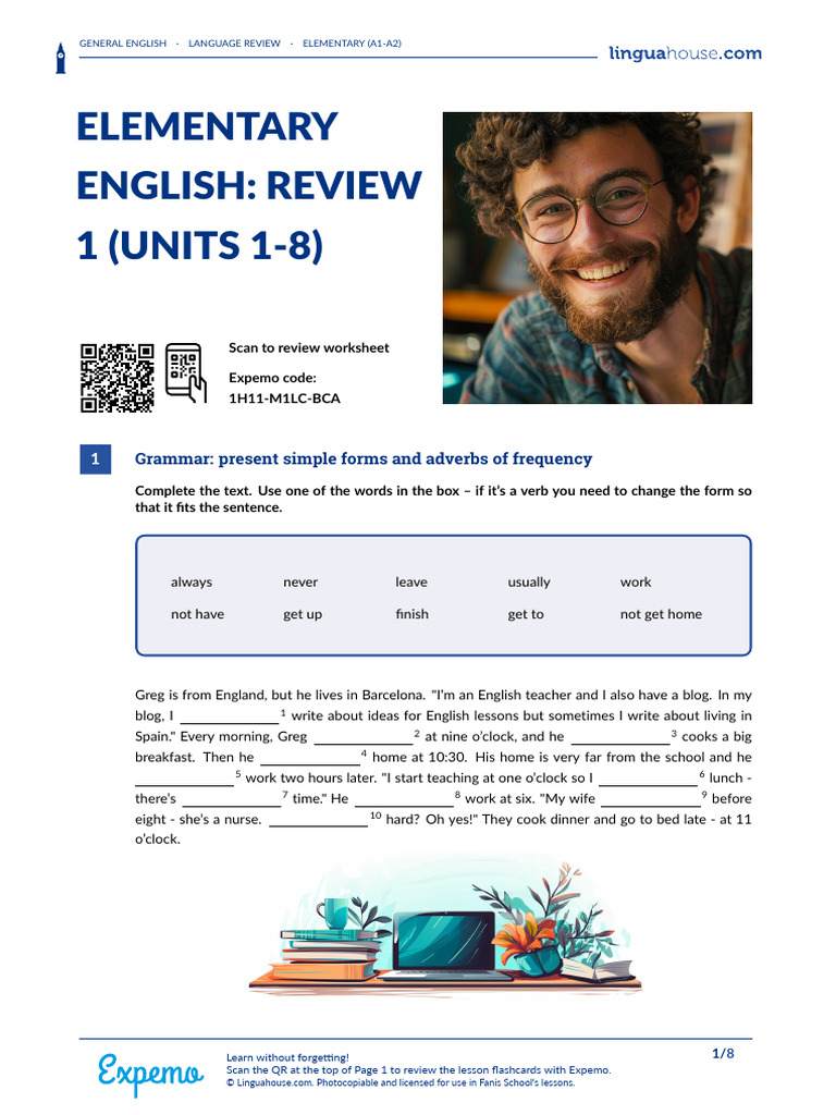 Elementary English Review: A1-A2 Guide | PDF | English Language ...