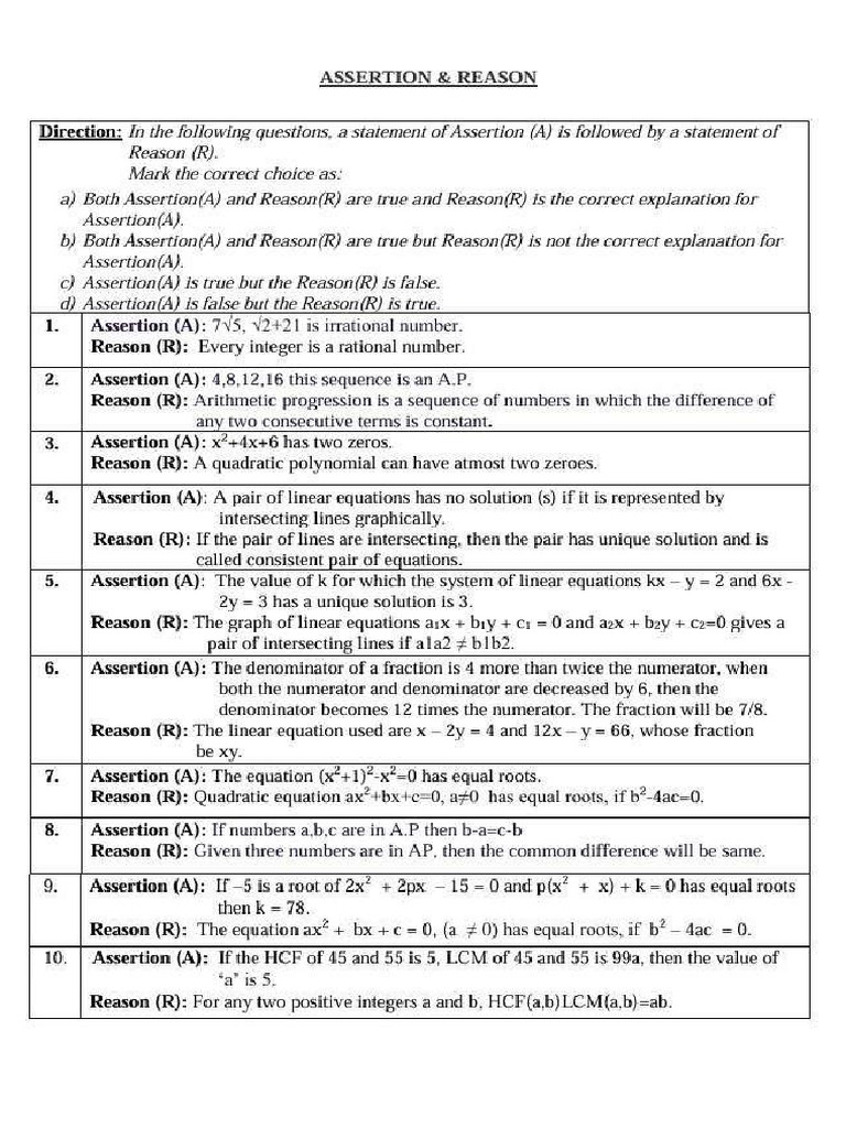 Maths Class 10 | PDF
