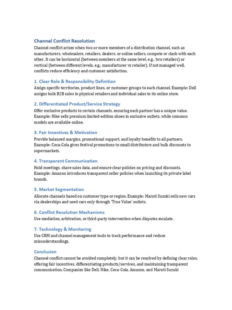 Channel Conflict Resolution Notes | PDF
