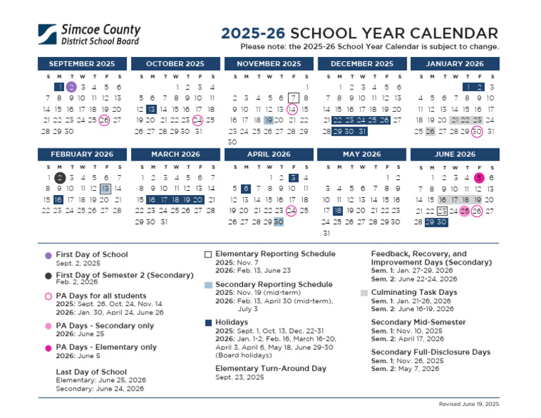 2025-26 School Year Calendar | PDF | Educational Stages | Higher Education