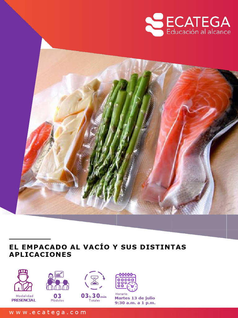BROCHURE CURSO PRESENCIAL - El Empacado Al Vacío y Sus Distintas ...