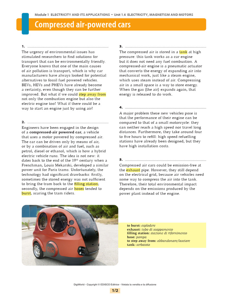 READING-Compressed Air Powered Cars | PDF