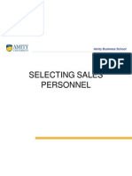 Selecting Sales Personnel: Amity Business School