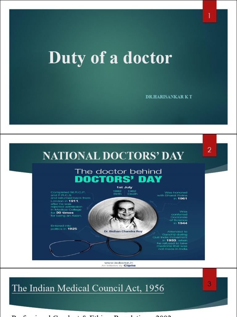 Doctor's Duties and Medical Ethics Guide | PDF | Physician | Medicine