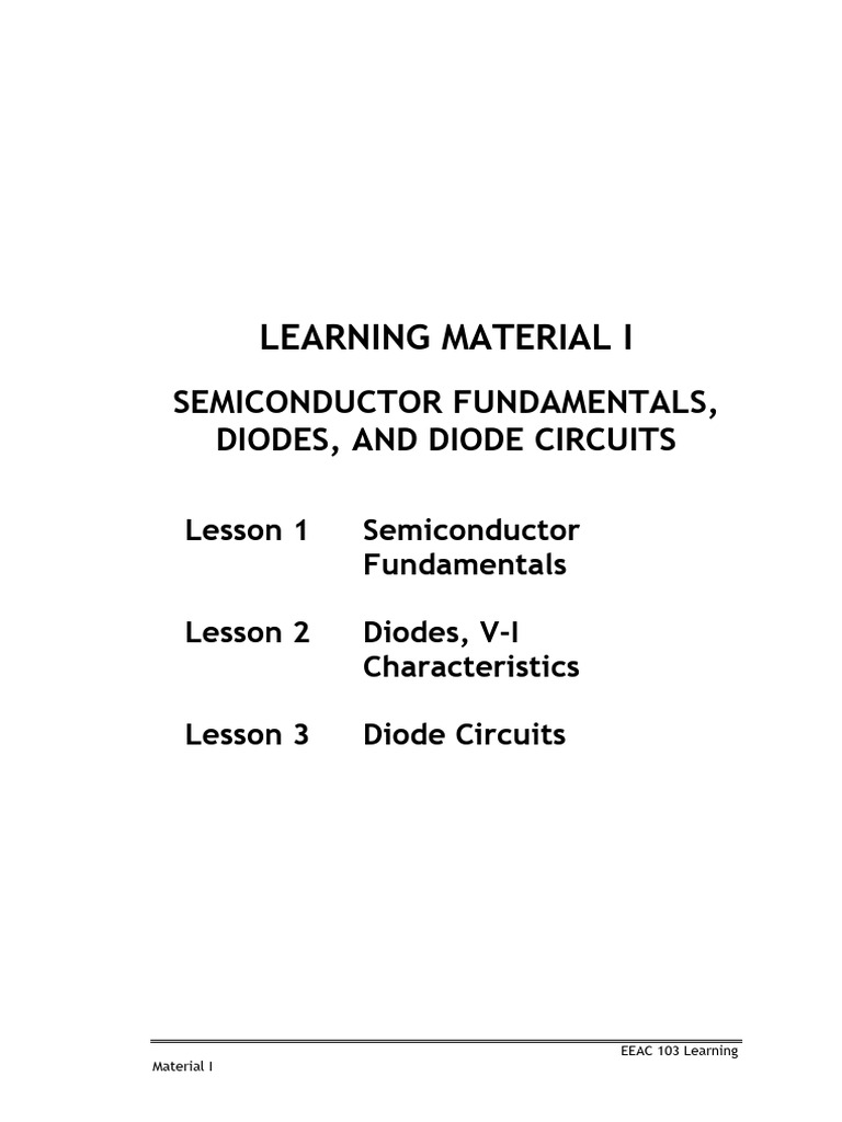Semiconductor Basics and Diode Circuits | PDF | P–N Junction | Diode