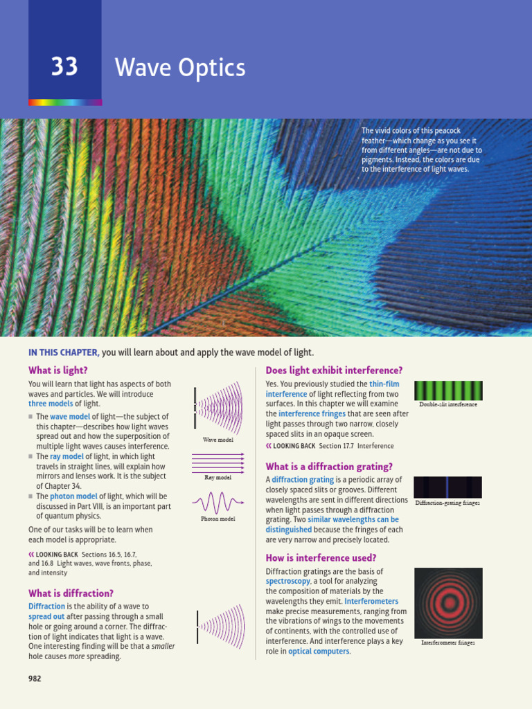 Understanding Wave Optics and Light | PDF | Diffraction | Light