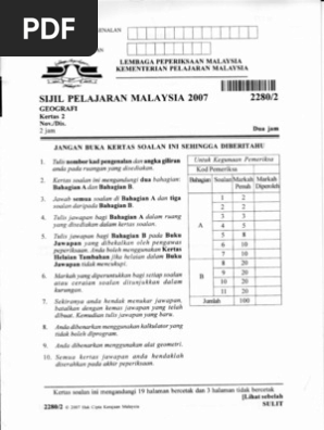 Geografi Spm2007 Kertas 2 Pdf