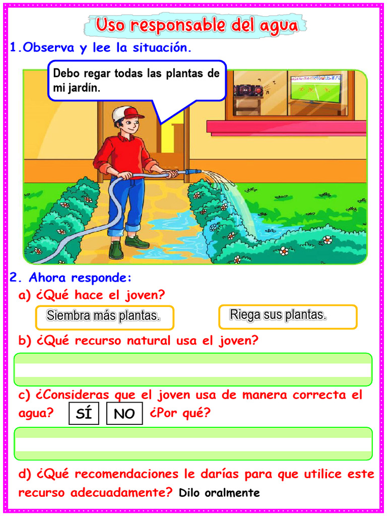 Uso Responsable del Agua para Niños | PDF