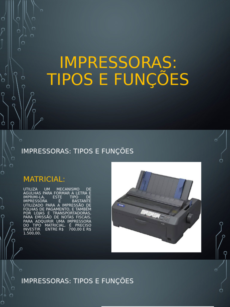 Tipos de Impressoras e Suas Funções | PDF | Impressora (informática ...