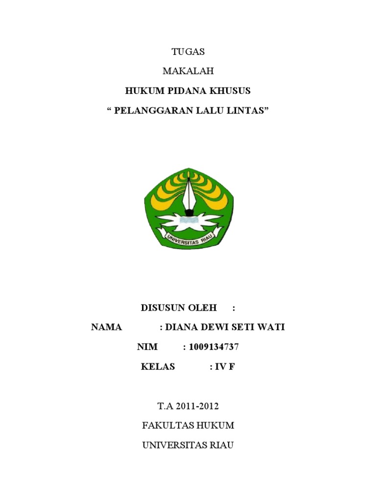 Tugas Makalah Lalu Lintas Pidsus