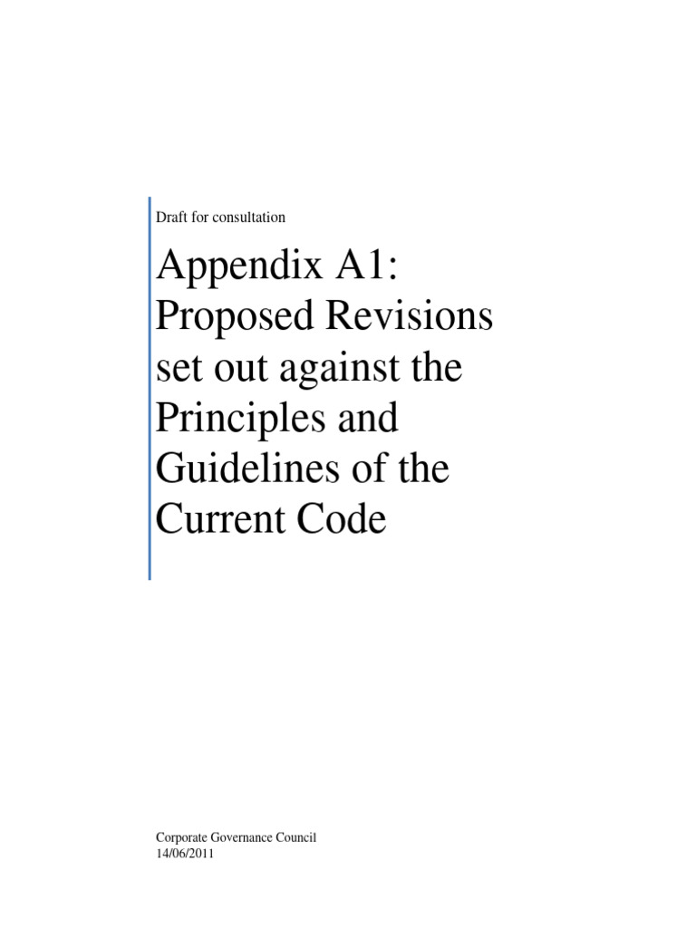 Appendix A1 - Proposed Revisions Set Out Against Current Code 14jun2011 ...
