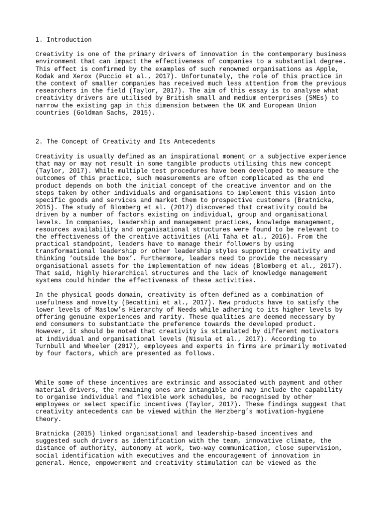 Creativity Drivers in UK SMEs | PDF | Creativity | Leadership