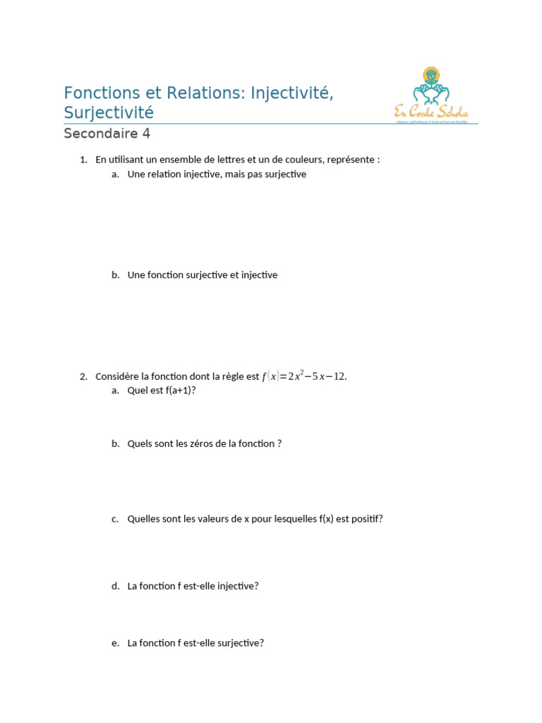 Injectivité et Surjectivité des Fonctions | PDF