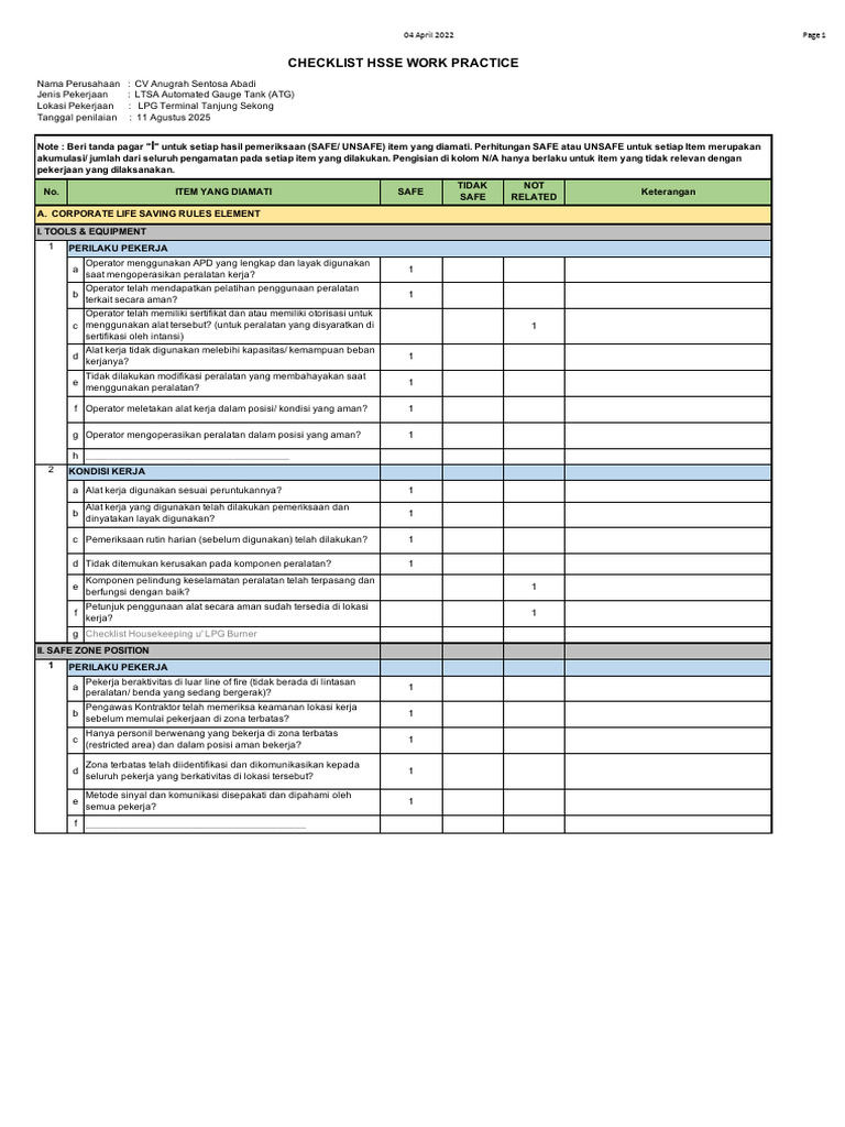WIP CV Anugrah Sentosa Abadi - LTSA ATG | PDF