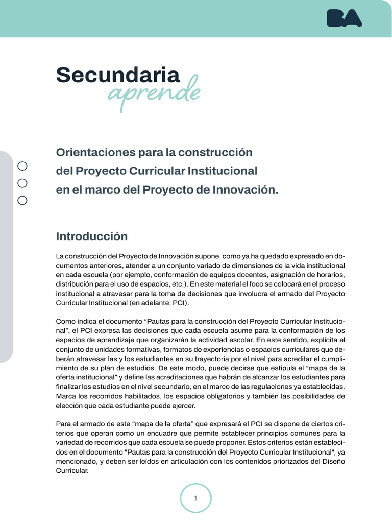 Construcción del Proyecto Curricular Institucional | PDF | Plan de ...