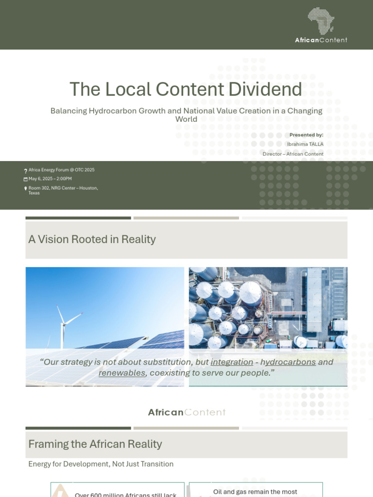 Local Content Dividend in Africa's Energy | PDF | Fossil Fuels ...
