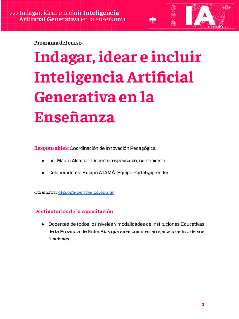 IAG en la Enseñanza: Curso para Docentes | PDF | Inteligencia ...