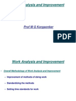 Work Analysis and Improvement: Prof M G Korgaonker