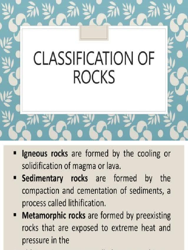 Classifiaction of Rocks | PDF