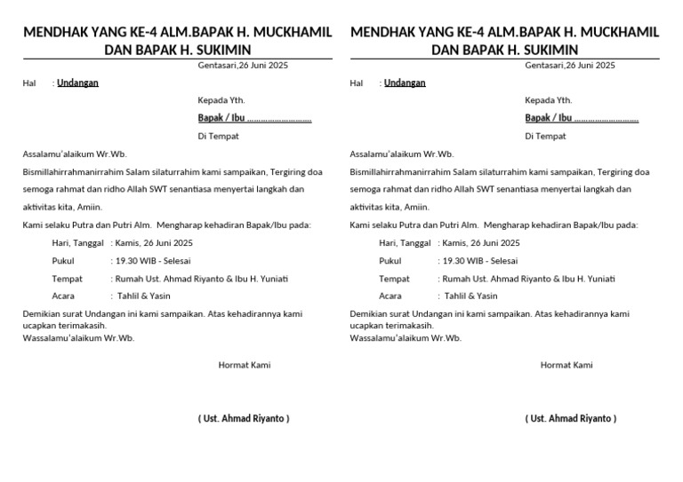 undangan mendhak | PDF