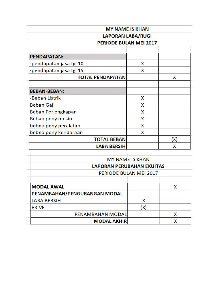 Contoh Format Laporan Keuangan - Pda | PDF