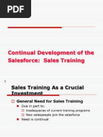 Continual Development of The Salesforce: Sales Training