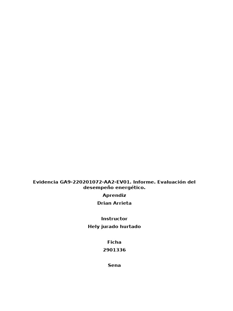Informe de Desempeño Energético SENA | PDF