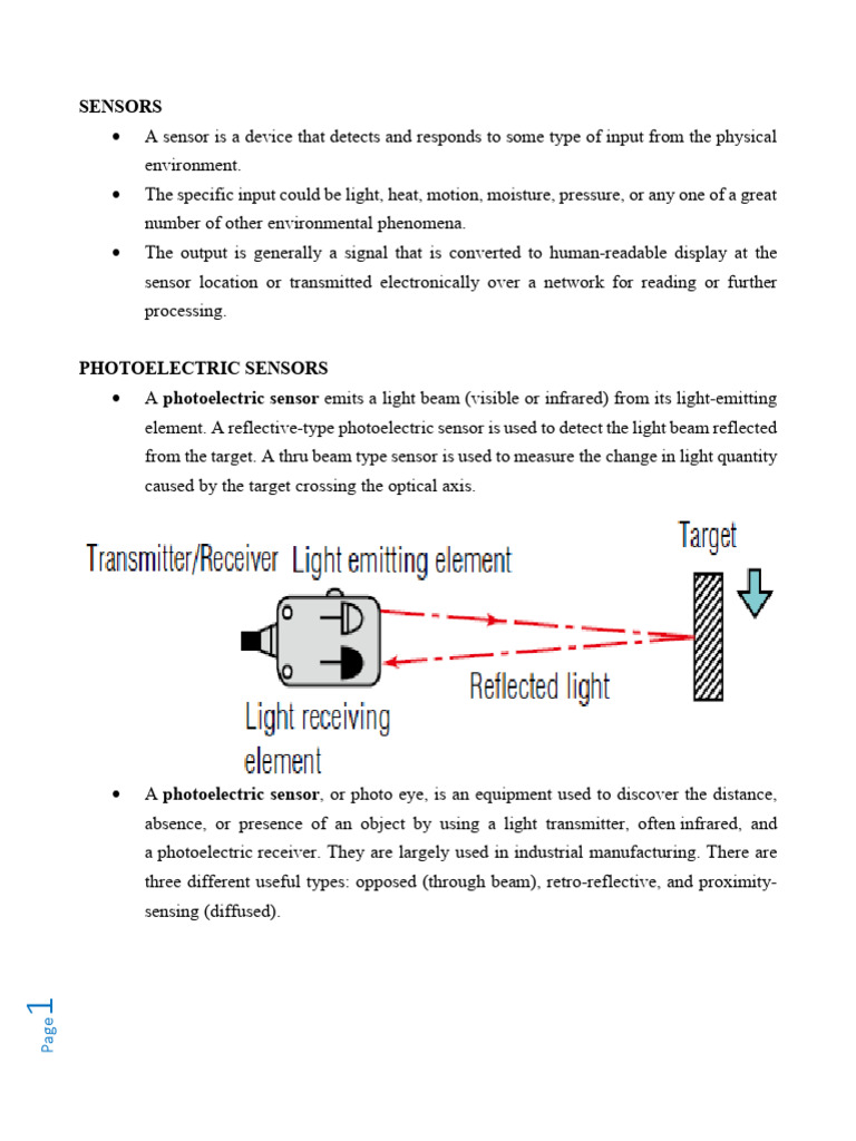 Photoelectric Sensors Overview and Types | PDF | Electricity ...