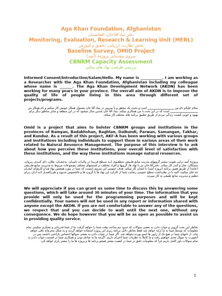 Capacity Assessment دری | PDF