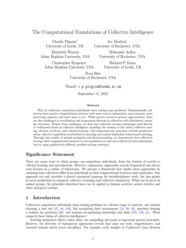 Computational Foundations of Collective Intelligence | PDF ...