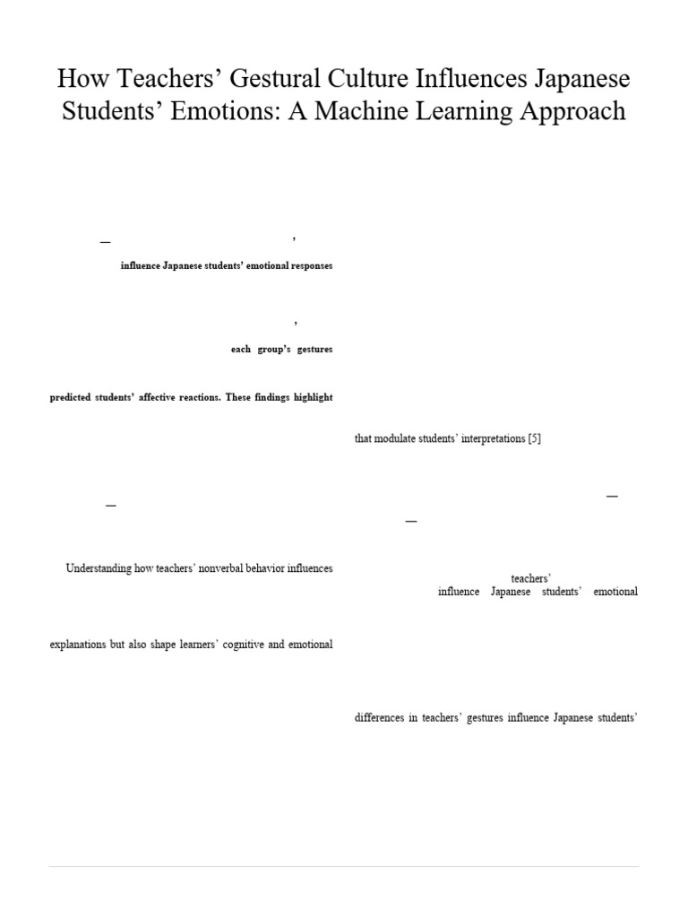 Teachers' Gestures and Student Emotions | PDF | Nonverbal Communication ...