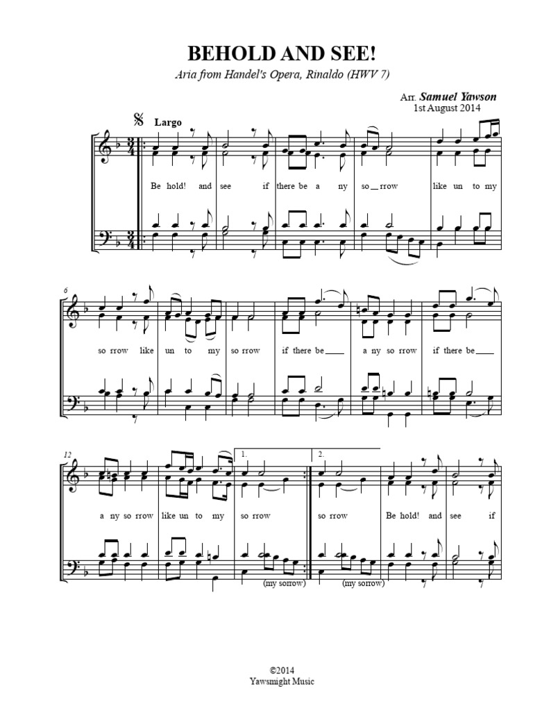 Behold and See: A Musical Reflection | PDF